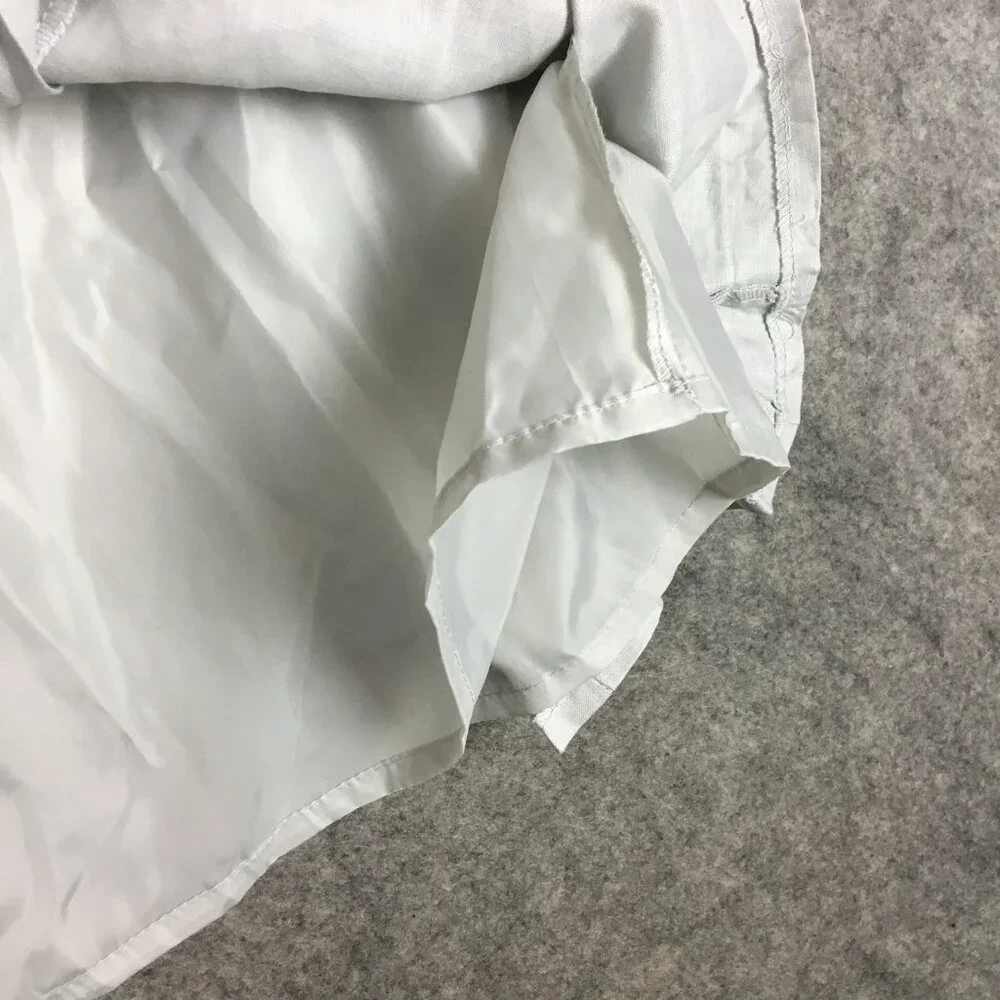 Lucy Laurel Skirt 10 Midi 100 Linen Gray Twirl Trumpet Career Casual Stripes - Picture 8 of 12